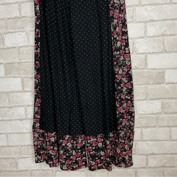 Anthropologie Farm Black Floral Wide Leg Pants Size M - Picture 9 of 15